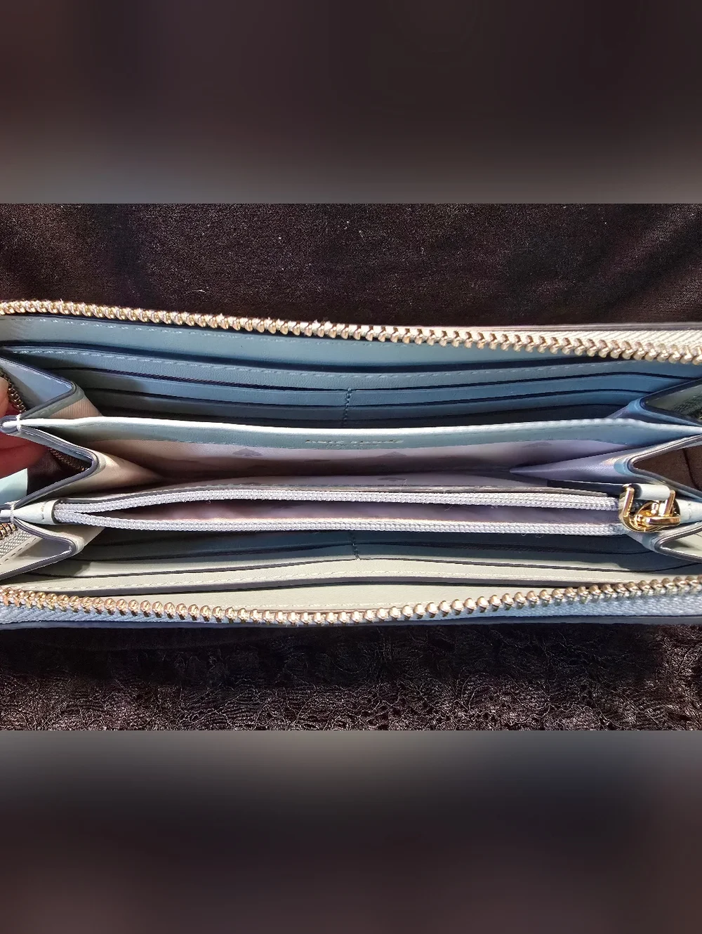 kate spade Pebbled Leather Zip Continental Wallet - Light Blue - Picture 8 of 8